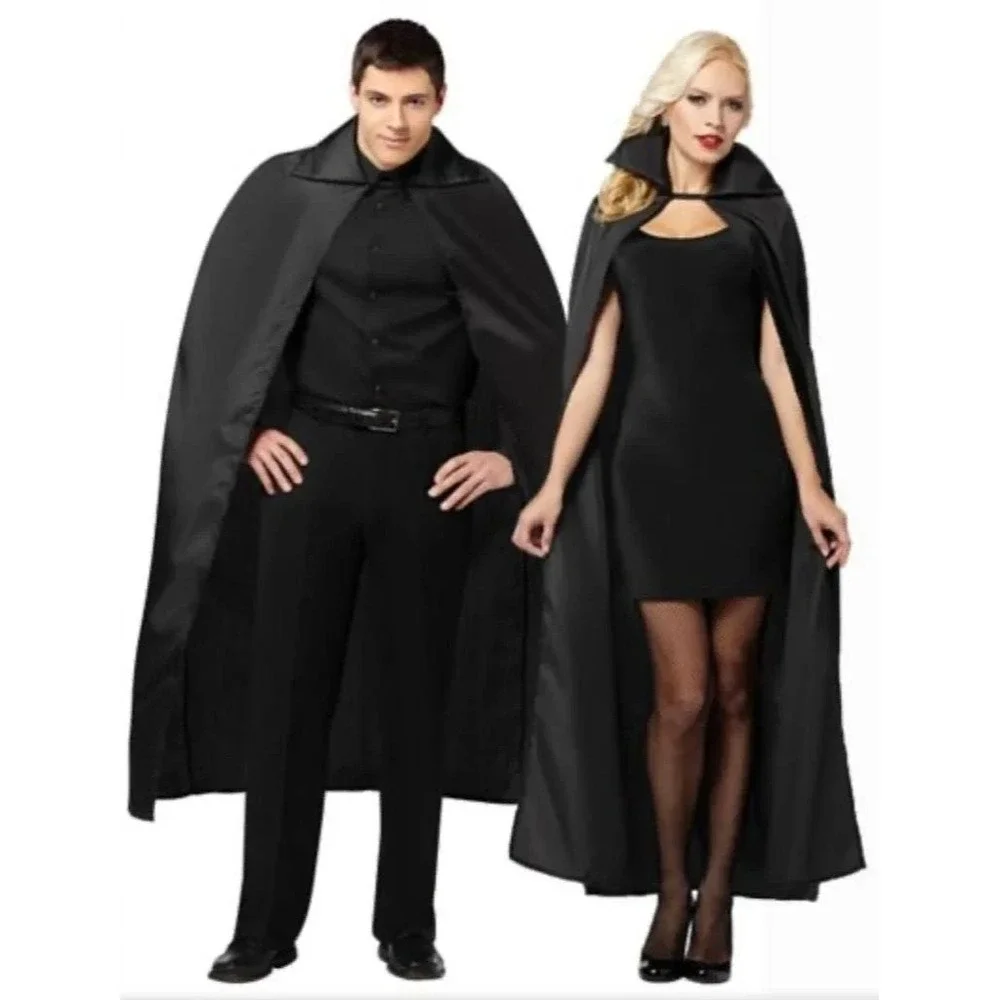 Spirit Halloween Black Collared Cape One Size Adult Size, Vampire